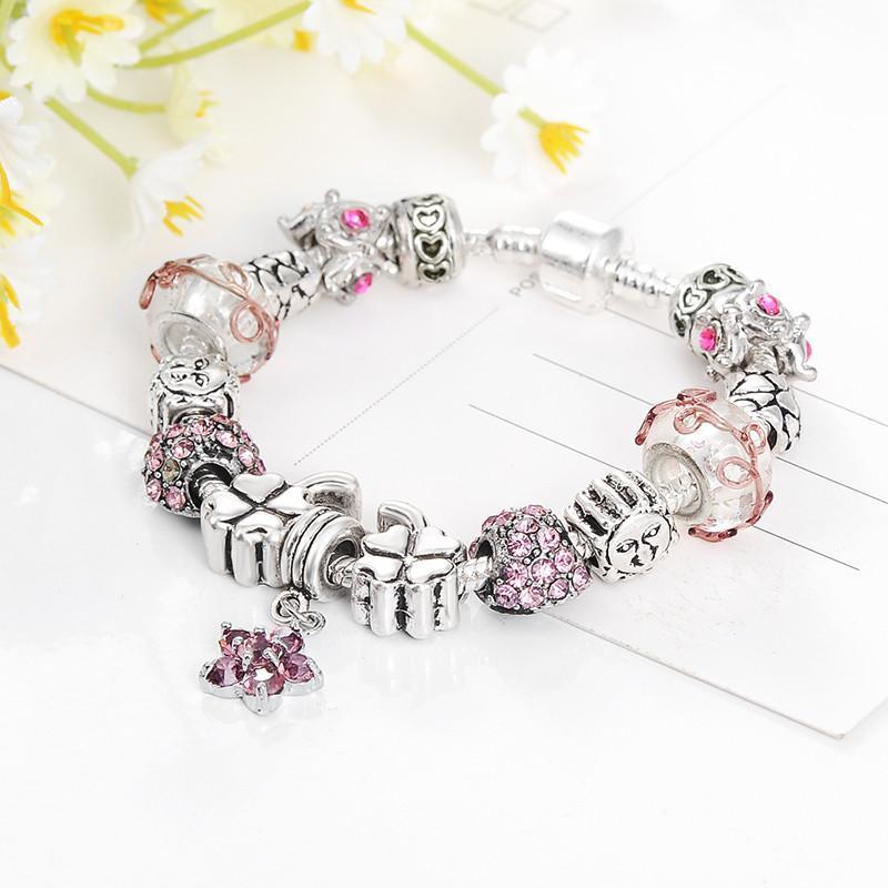 Charm Bracelet Lovely Pink Color